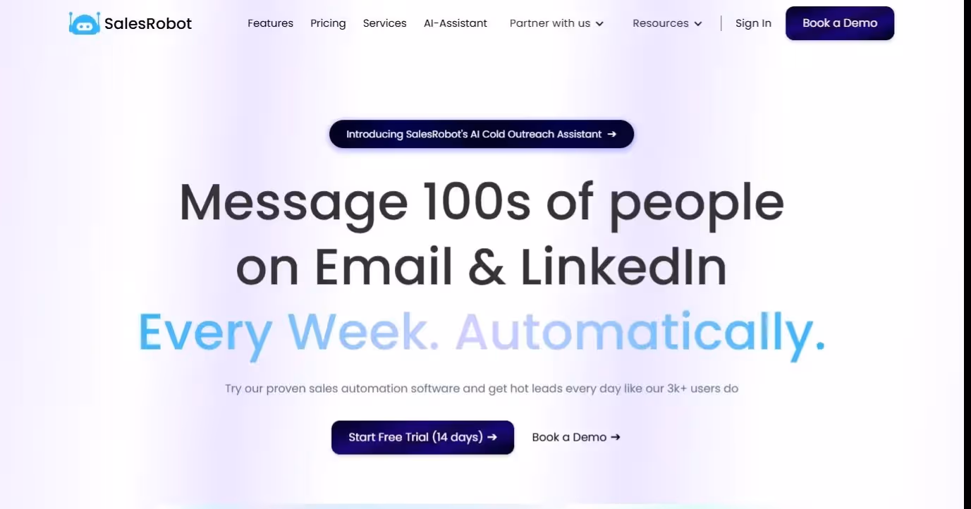 SalesRobot homepage