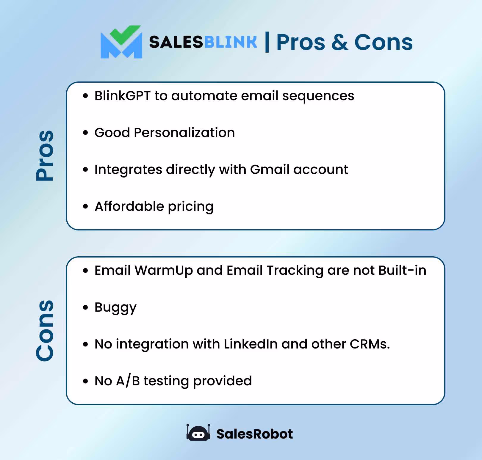SalesBlink pros and cons