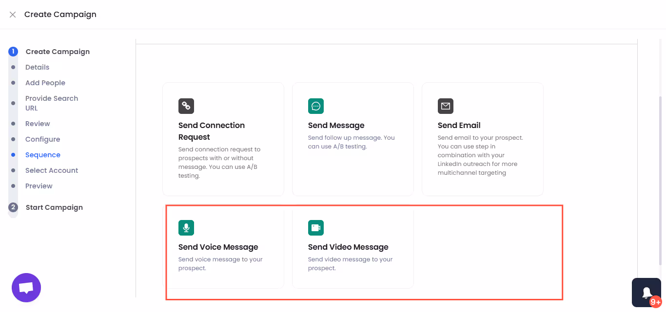 send voice and video message on SalesRobot