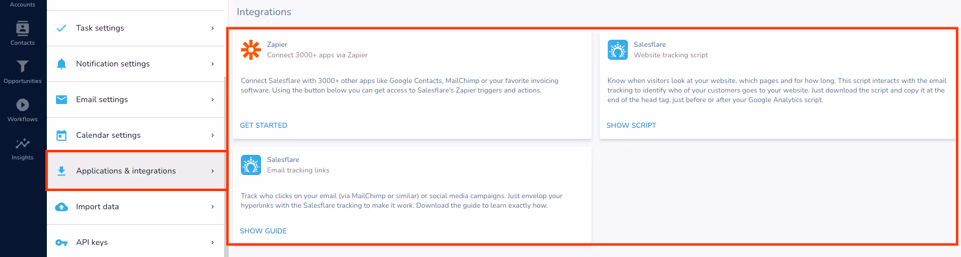 Salesflare integration