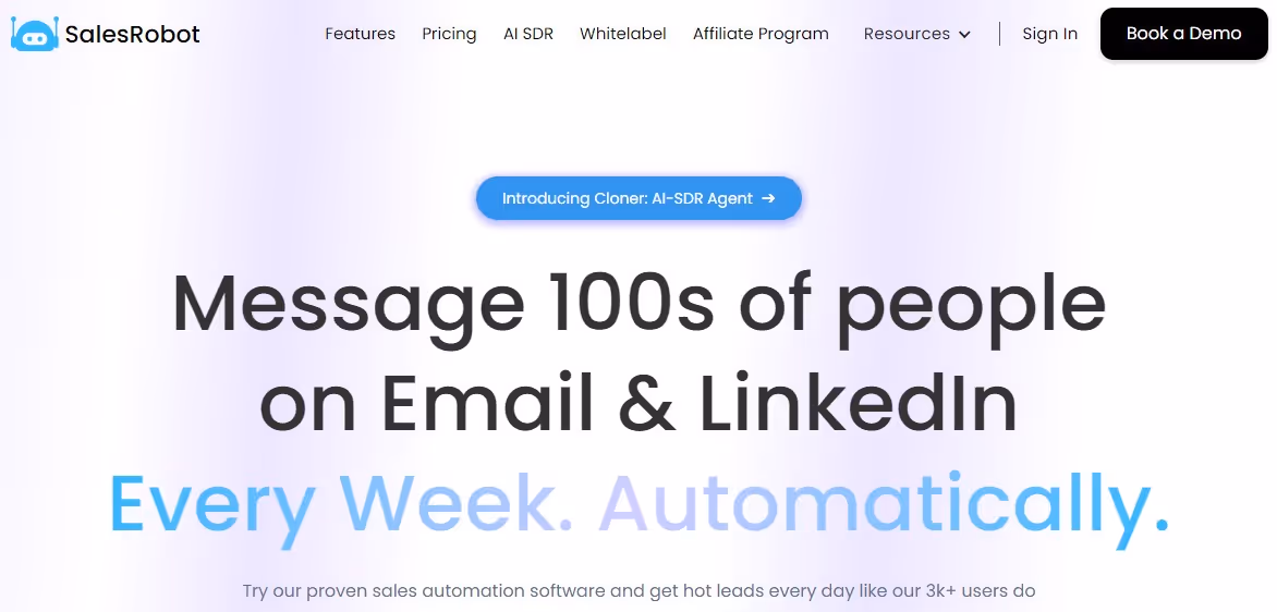 SalesRobot homepage