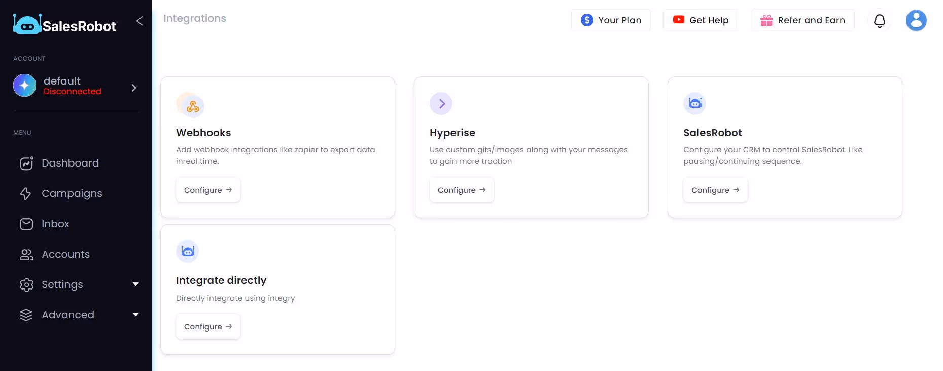 SalesRobot integration options