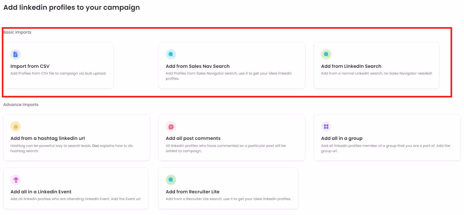 Add prospects in SalesRobot multiple options.