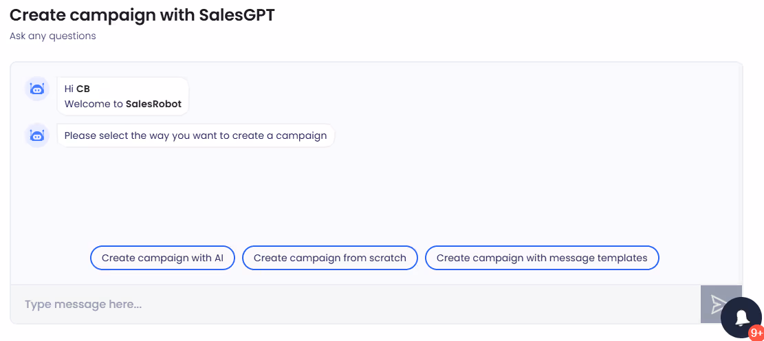 SalesRobot's SalesGPT campaign.