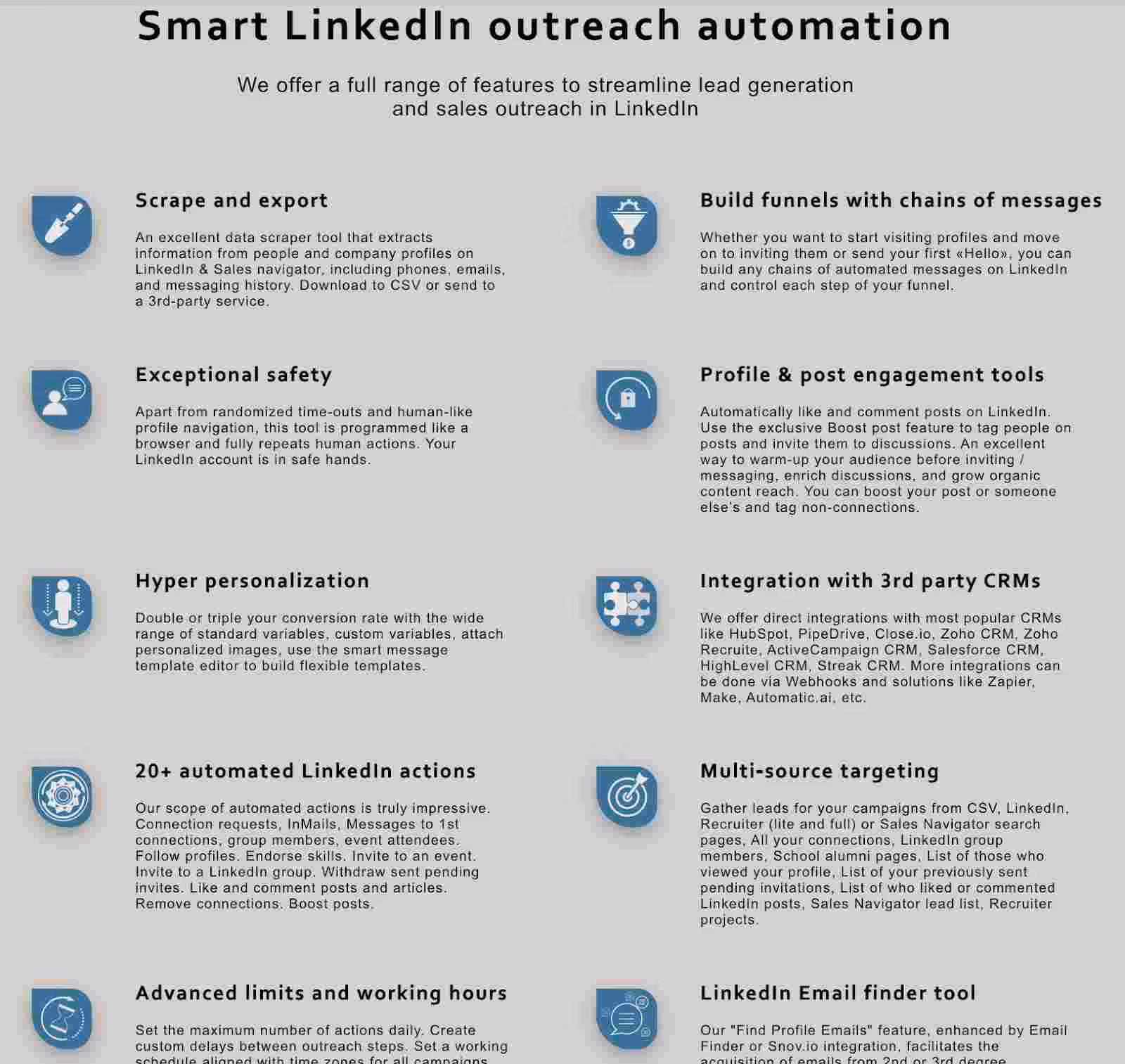 Linked Helper Automation Options Screenshot