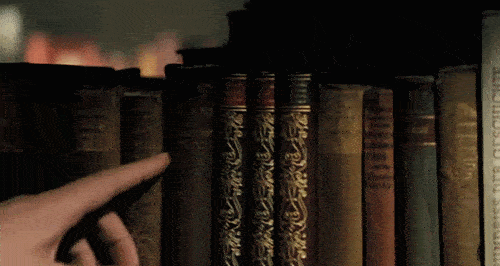A gif showing searching for a book