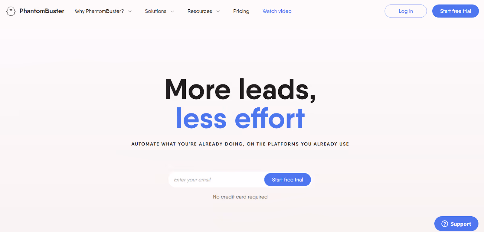 Phantombuster homepage screenshot