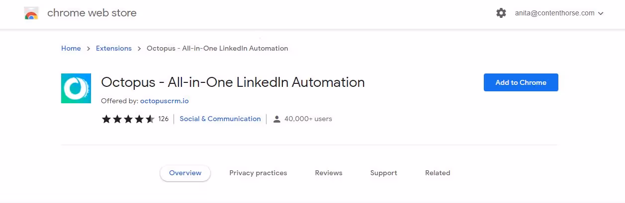 Octopus CRM chrome extension