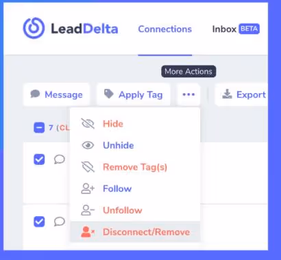 LeadDelta Tag options