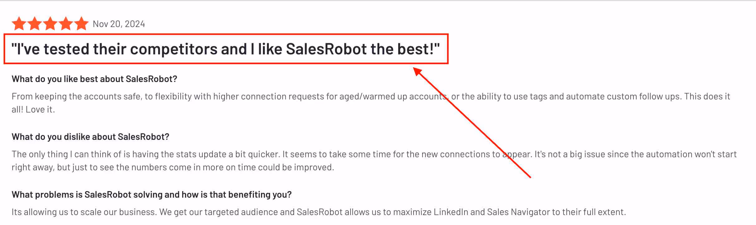 SalesRobot G2 review 