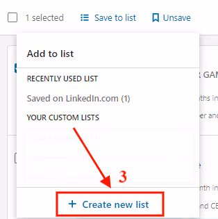 Sales Navigator create new list