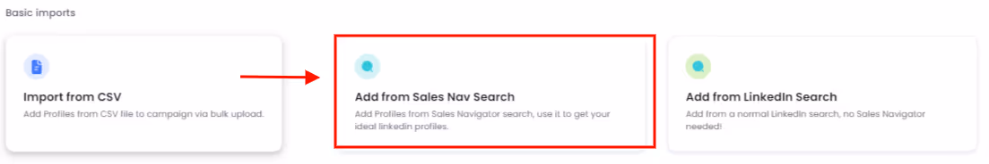 Sales Navigator import into SalesRobot