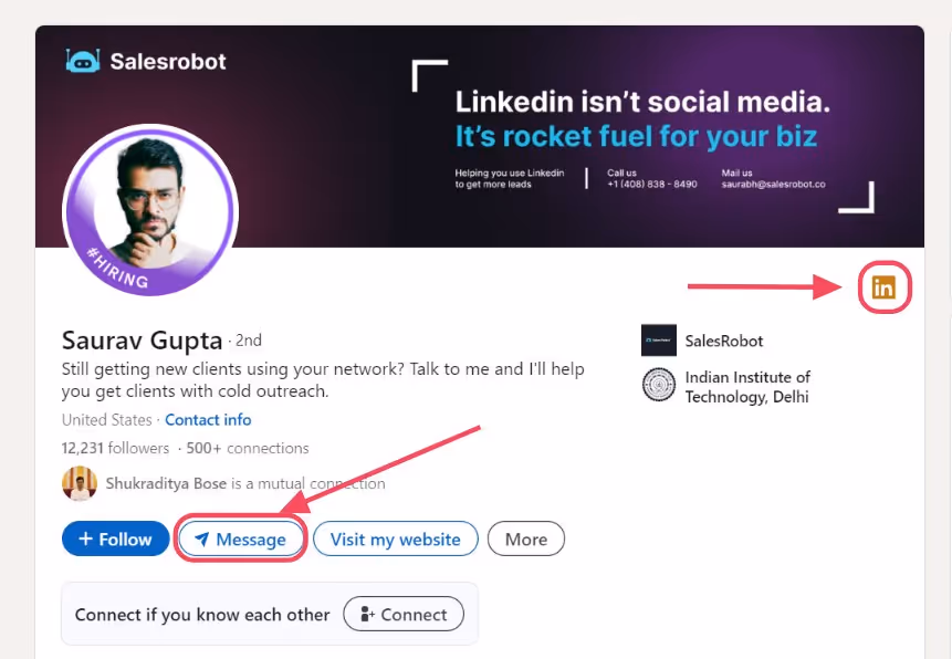 LinkedIn Open Profile badge