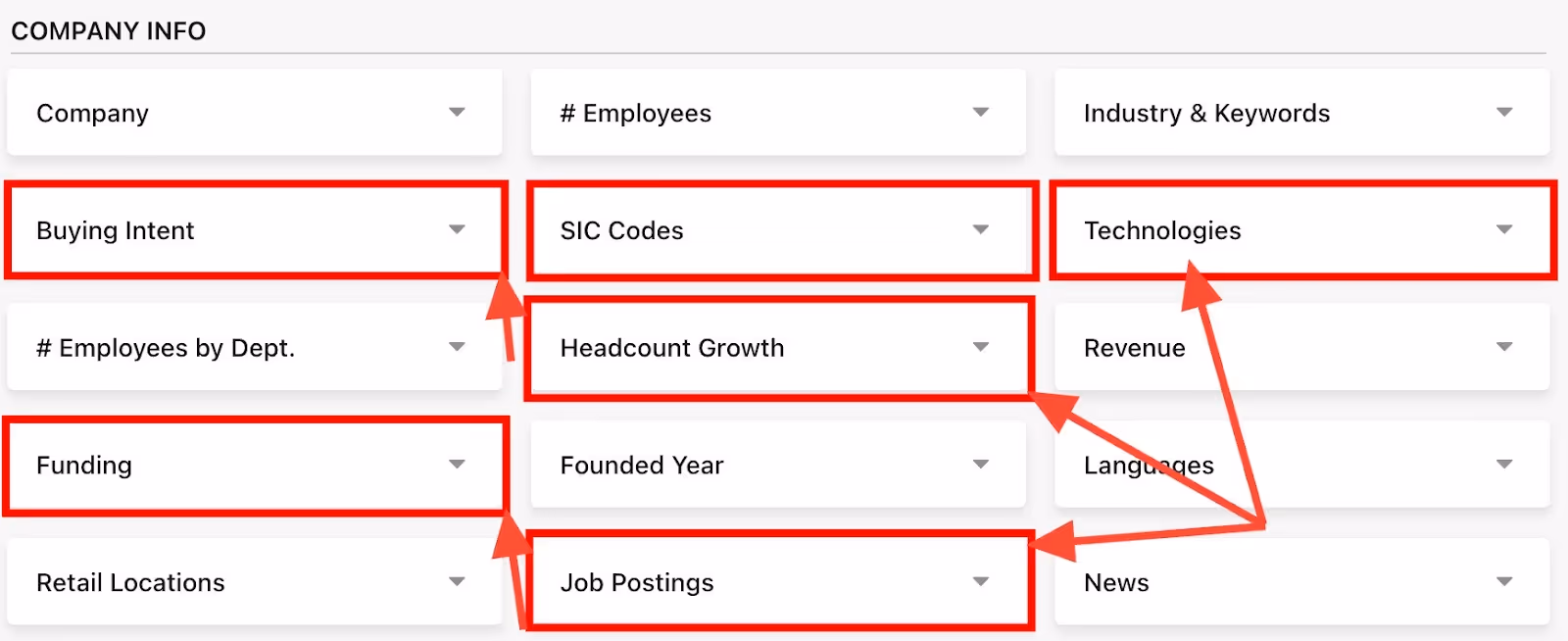 Apply filters on company in Apollo.io