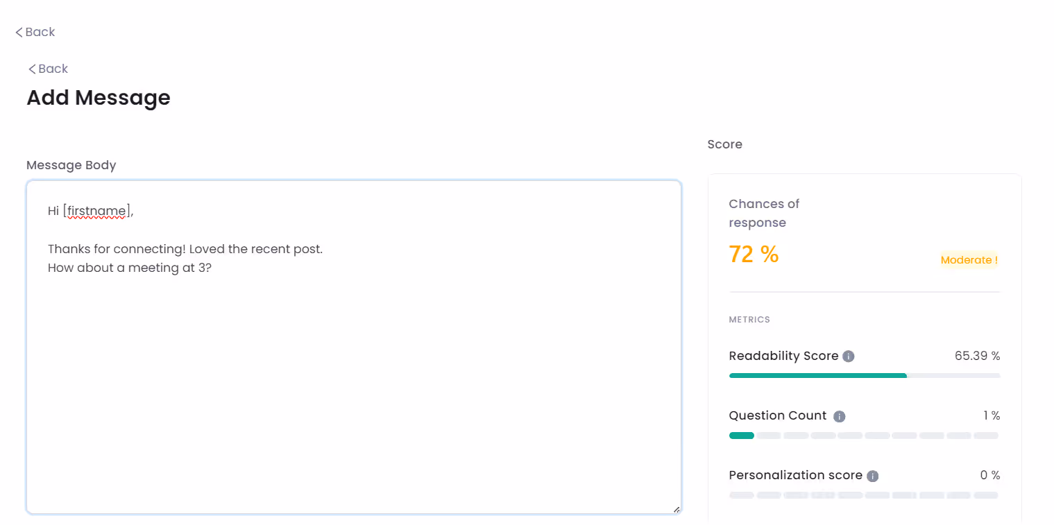SalesRobot readability score