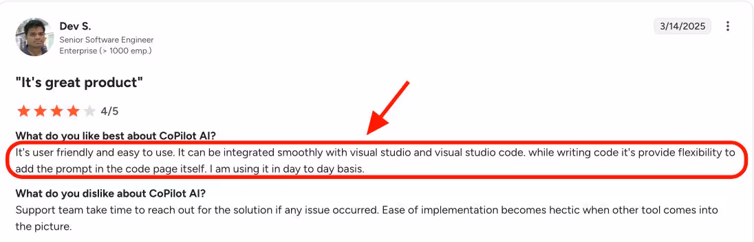CoPilot AI g2 review