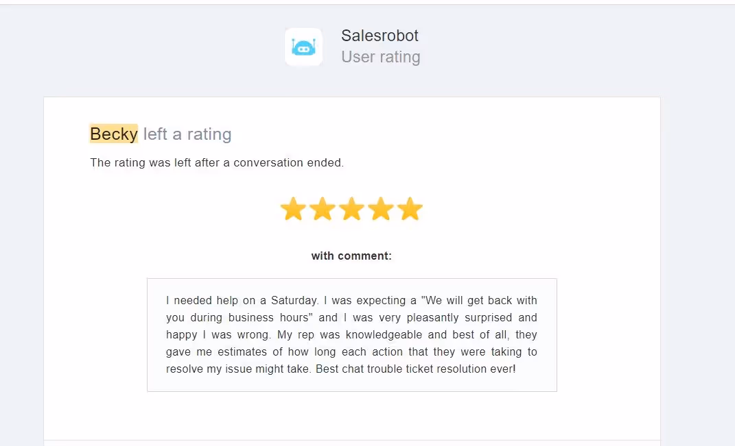 SalesRobot customer support