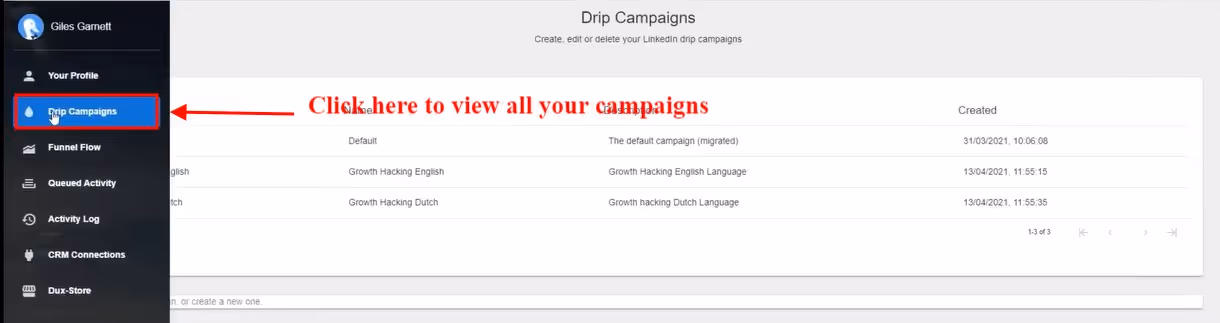 Dripify Dashboard