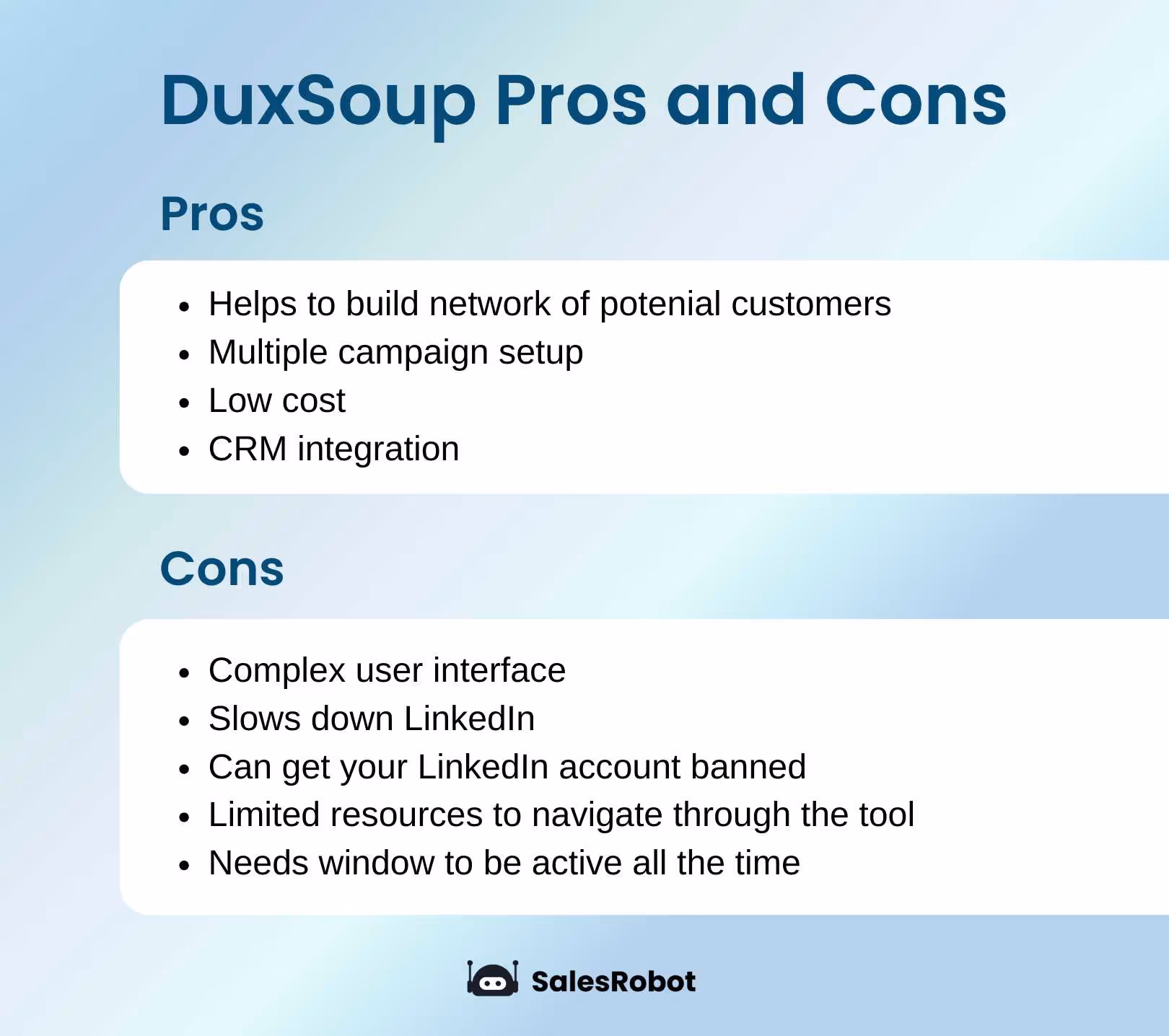 Dux-soup Pros and Cons