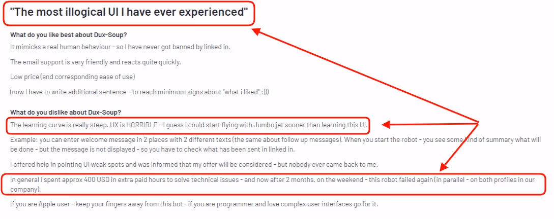 Dux soup has an outdated UI