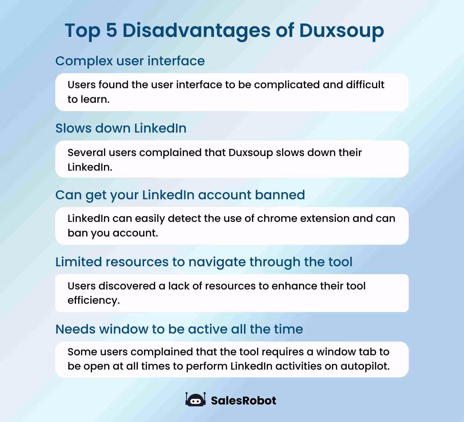 disadvantages of Duxsoup