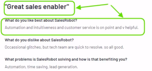 G2 review of Salesrobot