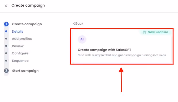 Salesrobot's Salesgpt feature