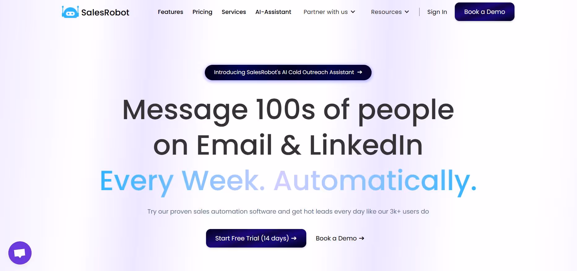 SalesRobot homepage