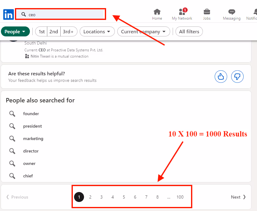 Free LinkedIn account search limit
