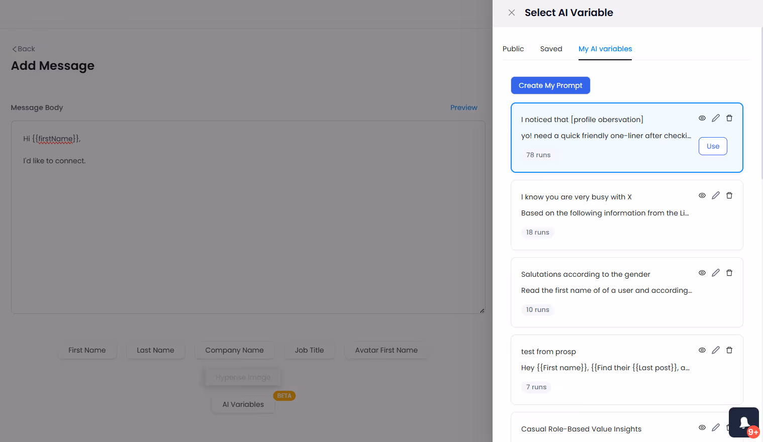 SalesRobot AI Variables