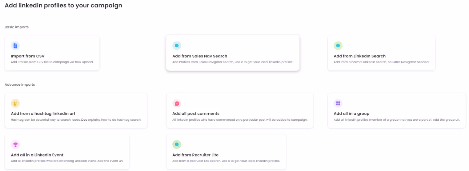 Salesrobot campaign types