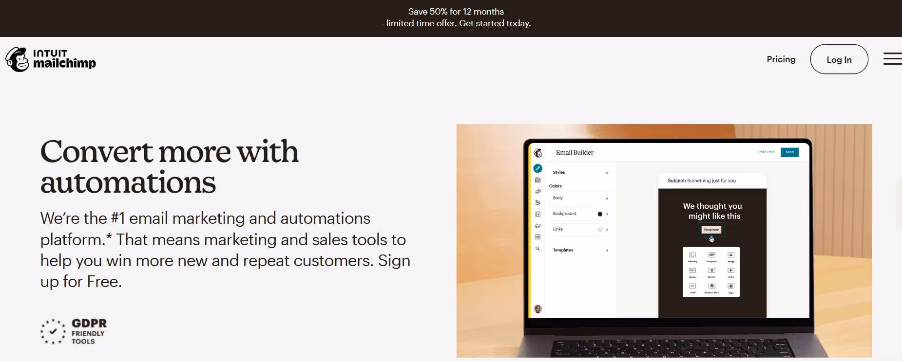 Mailchimp email automation platform interface.