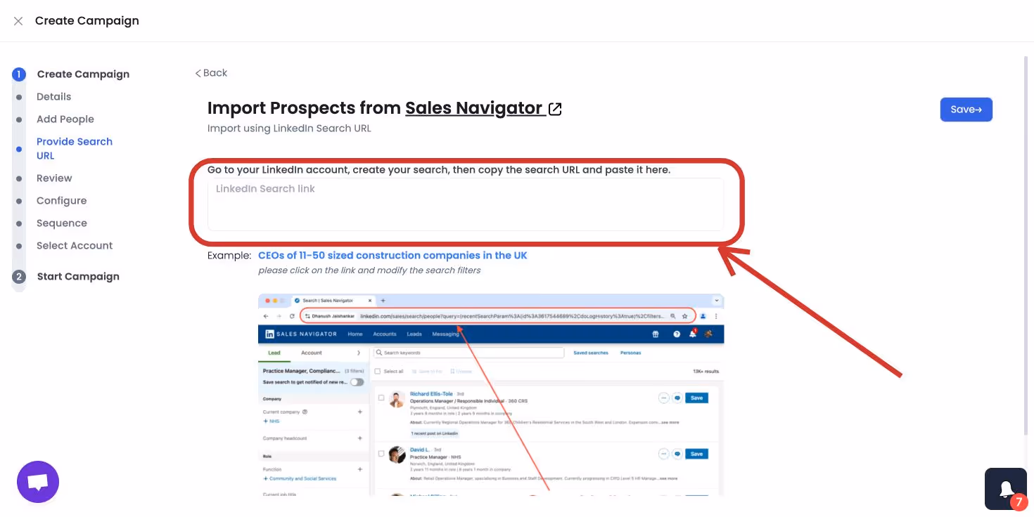 Group campaign via Sales Nav