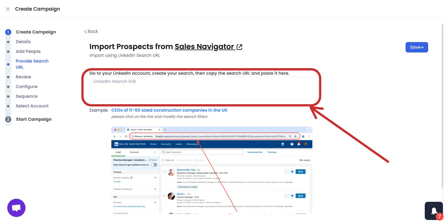 Group campaign via Sales Nav