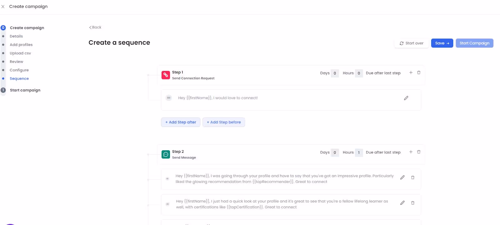You can set up follow-up sequences on Salesrobot, eliminating the need for manual follow-ups.
