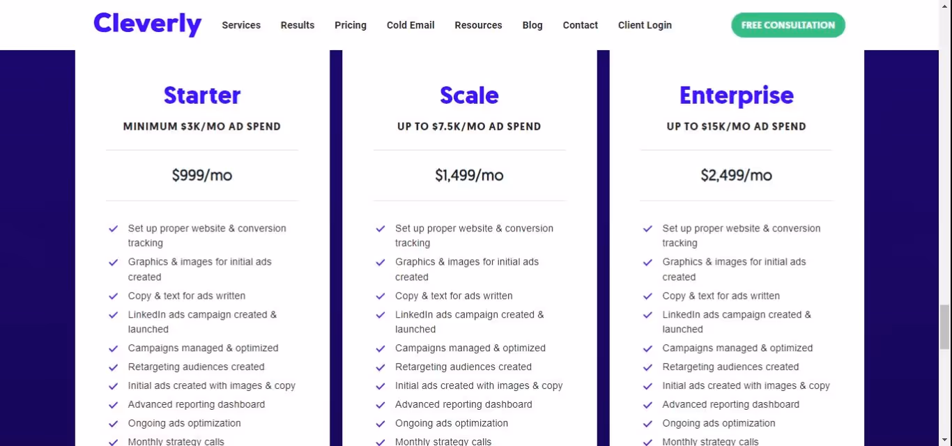 Cleverly pricing plans