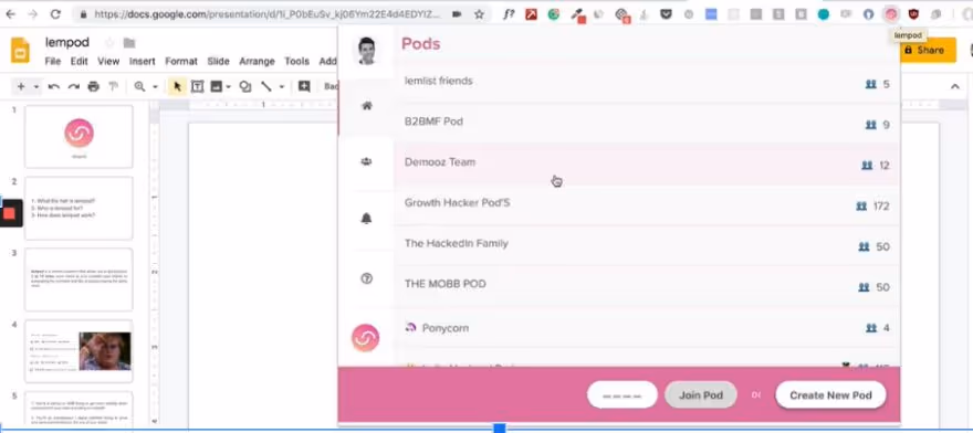 Lempod chrome extension