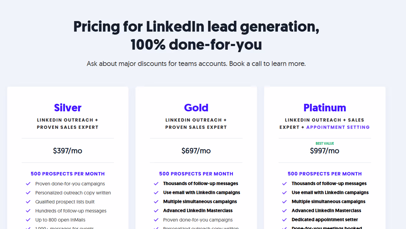 Cleverly lead generation pricing plans.