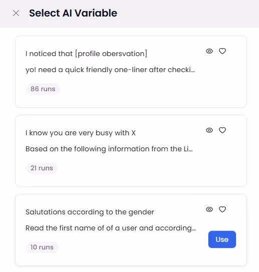 AI Variables in SalesRobot