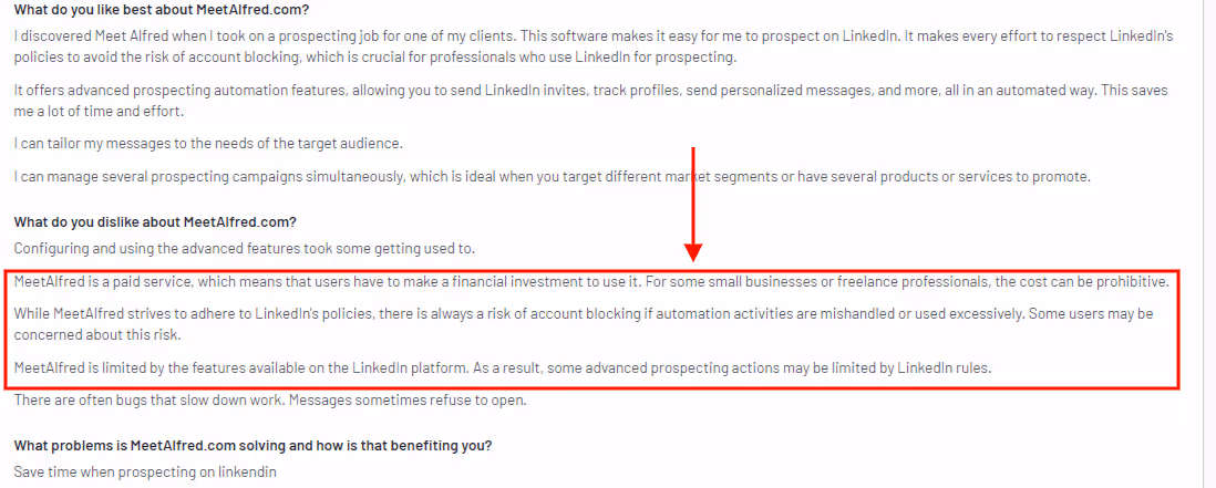 G2 review of MeetAlfred