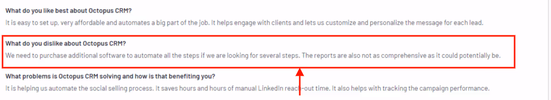 G2 review of Octopus CRM