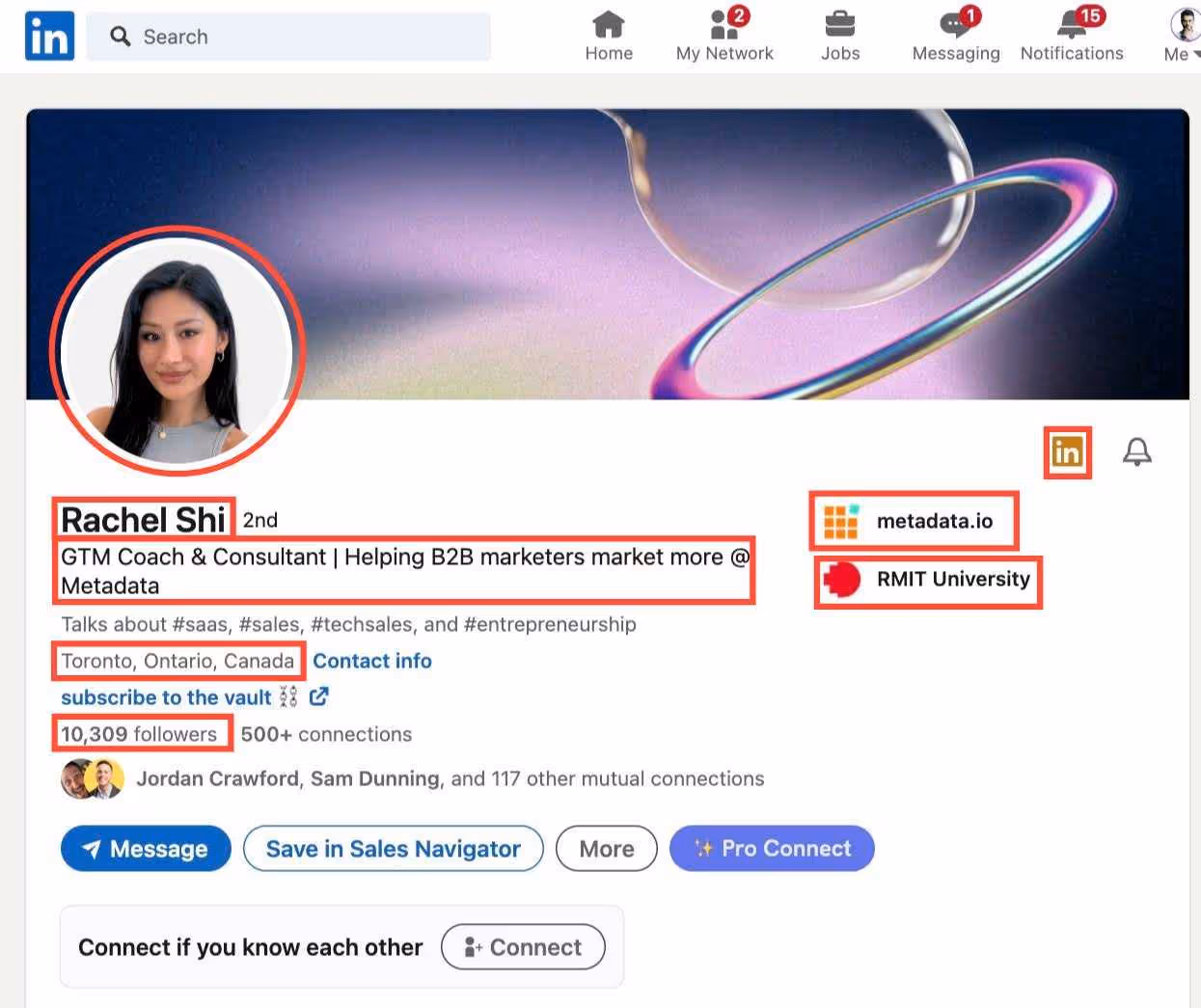 the information you can scrape off a LinkedIn profile.