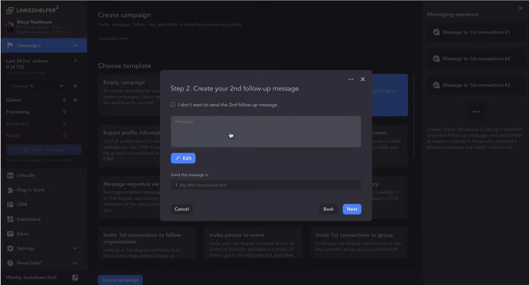Linked Helper dashboard
