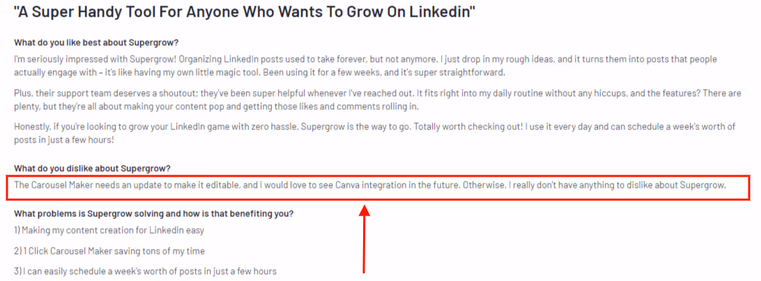 G2 review of Supergrow