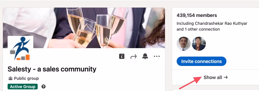 "Show All" option in LinkedIn group