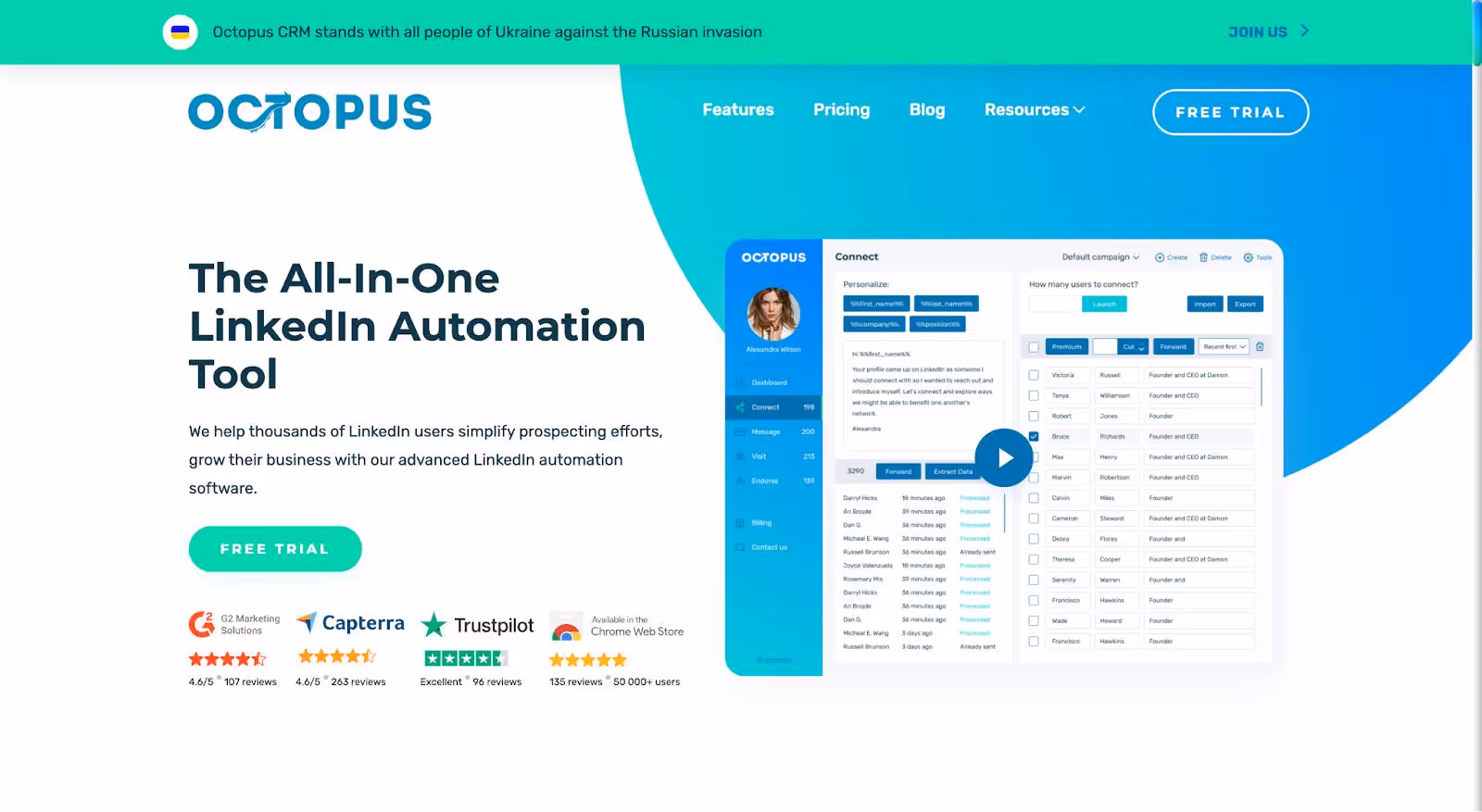 octopus crm homepage