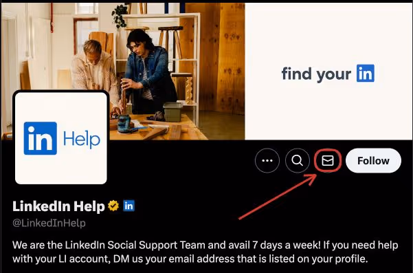 LinkedIn support on X