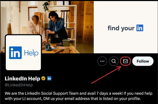 LinkedIn support on X