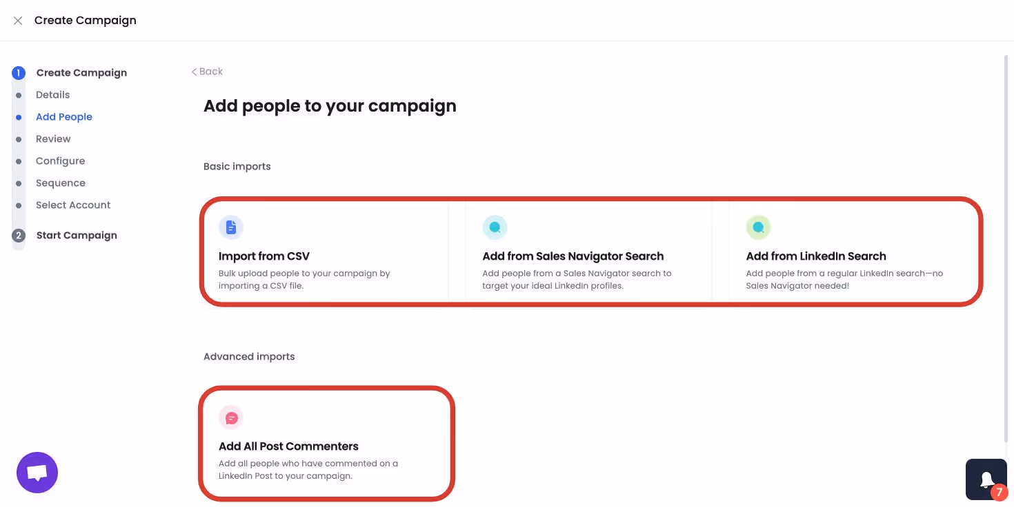 Add people to your campaign in SalesRobot