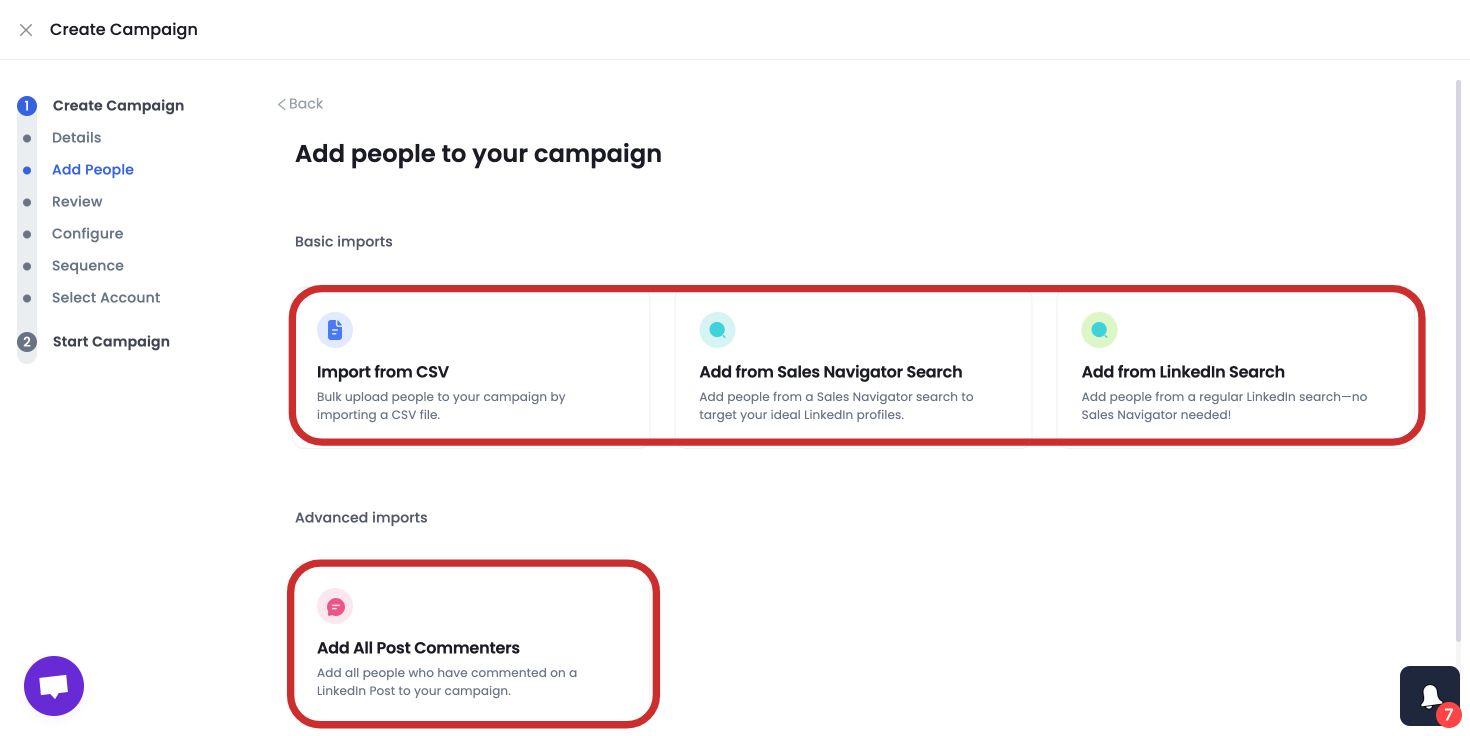 Add people to your campaign in SalesRobot